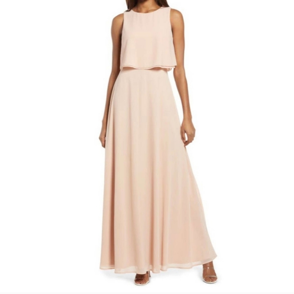 LULUS Utterly Enchanting Bridesmaid Dress in Blush size Small